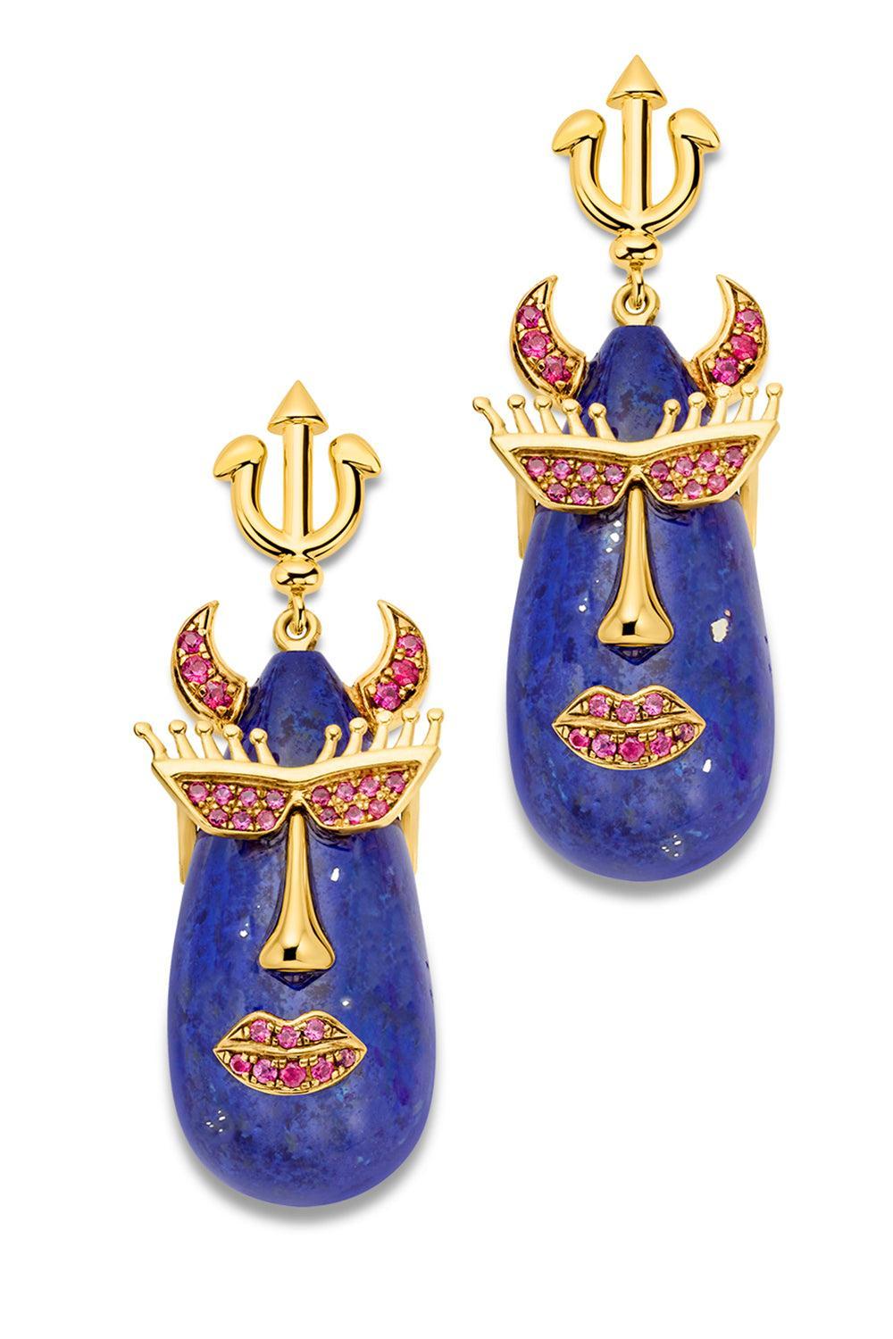 Lapis Devil Drop Earrings-YELLOW GOLD-JEWELRYFINE JEWELEARRING-EDINA KISS
