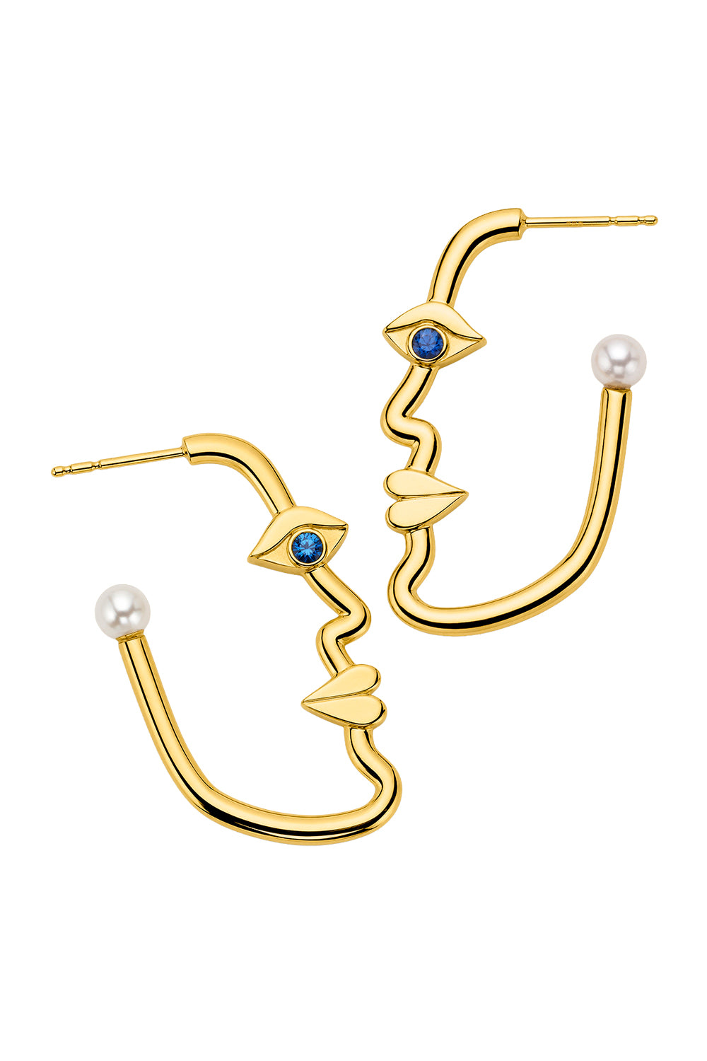 Pearl Sapphire Face Hoop