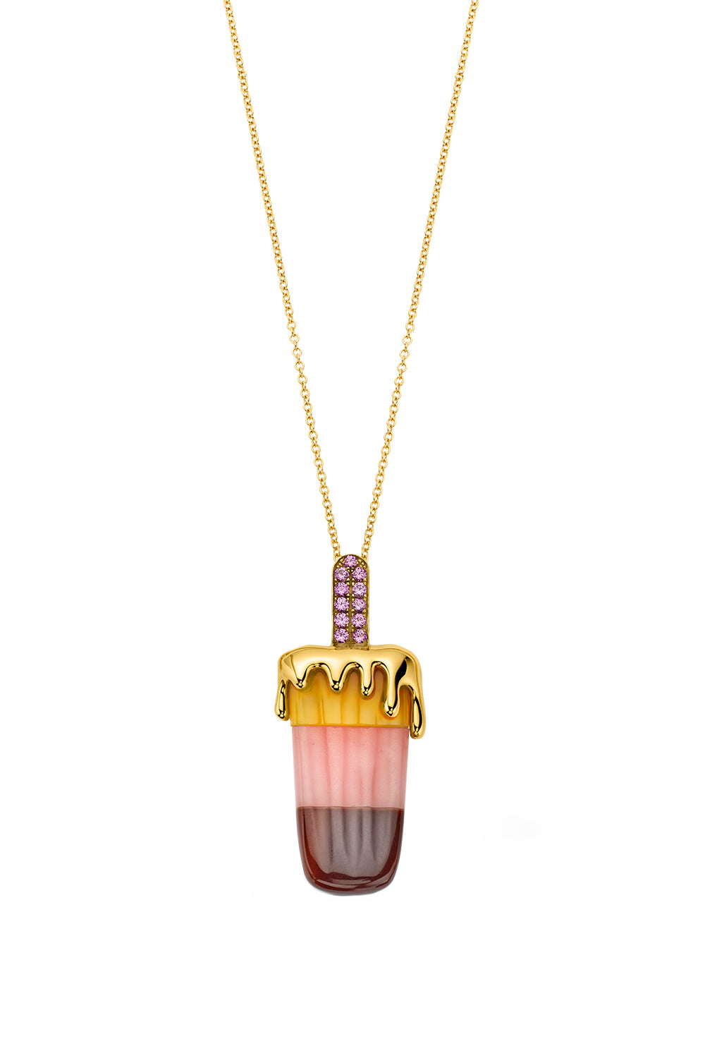 Agate Opal Sapphire Large Popsicle Necklace