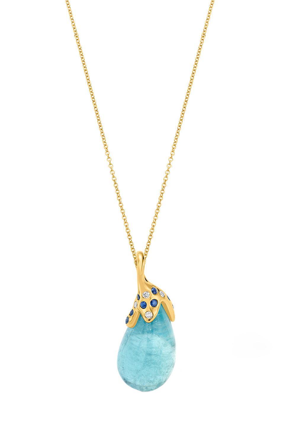 Aquamarine Drop Necklace-YELLOW GOLD-18-JEWELRYFINE JEWELNECKLACE O-EDINA KISS