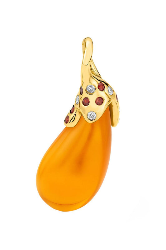 Fire Opal Drop Necklace-YELLOW GOLD-18-JEWELRYFINE JEWELNECKLACE O-EDINA KISS