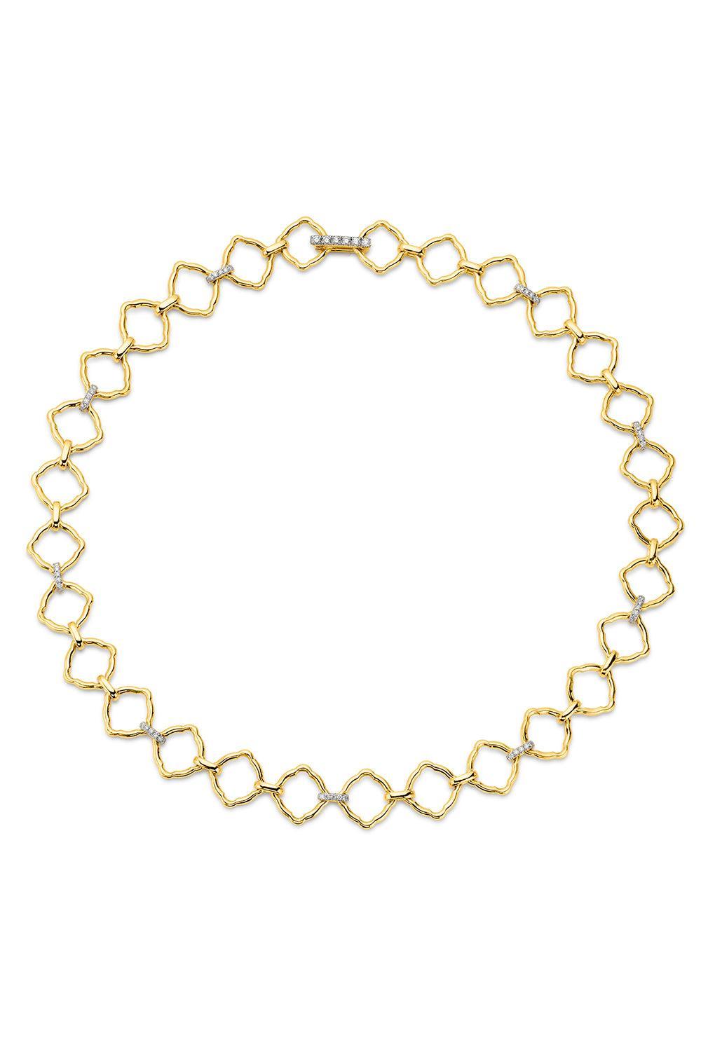 Diamond Mosaic Motif Chain Neckalce-YELLOW GOLD-18-JEWELRYFINE JEWELNECKLACE O-EDINA KISS