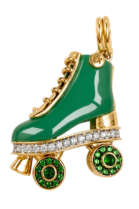 Chrysoprase Diamond Rollerskate Pendant