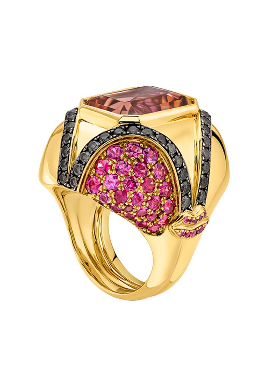 Pink Tourmaline Pink Sapphire Gemstone Ring-YELLOW GOLD-7-JEWELRYFINE JEWELRING-EDINA KISS