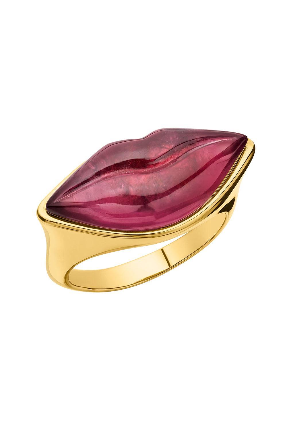 Diamond Tourmaline Lip Ring-YELLOW GOLD-7-JEWELRYFINE JEWELRING-EDINA KISS