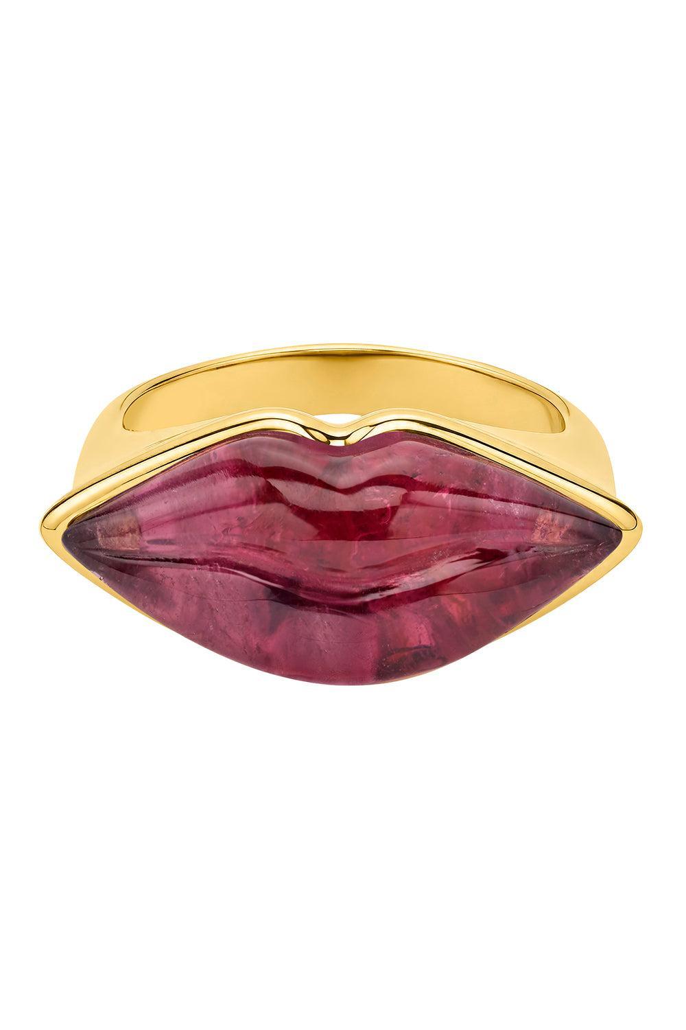 Diamond Tourmaline Lip Ring-YELLOW GOLD-7-JEWELRYFINE JEWELRING-EDINA KISS
