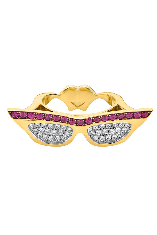 Diamond Sapphire Rim Sunglass Ring
