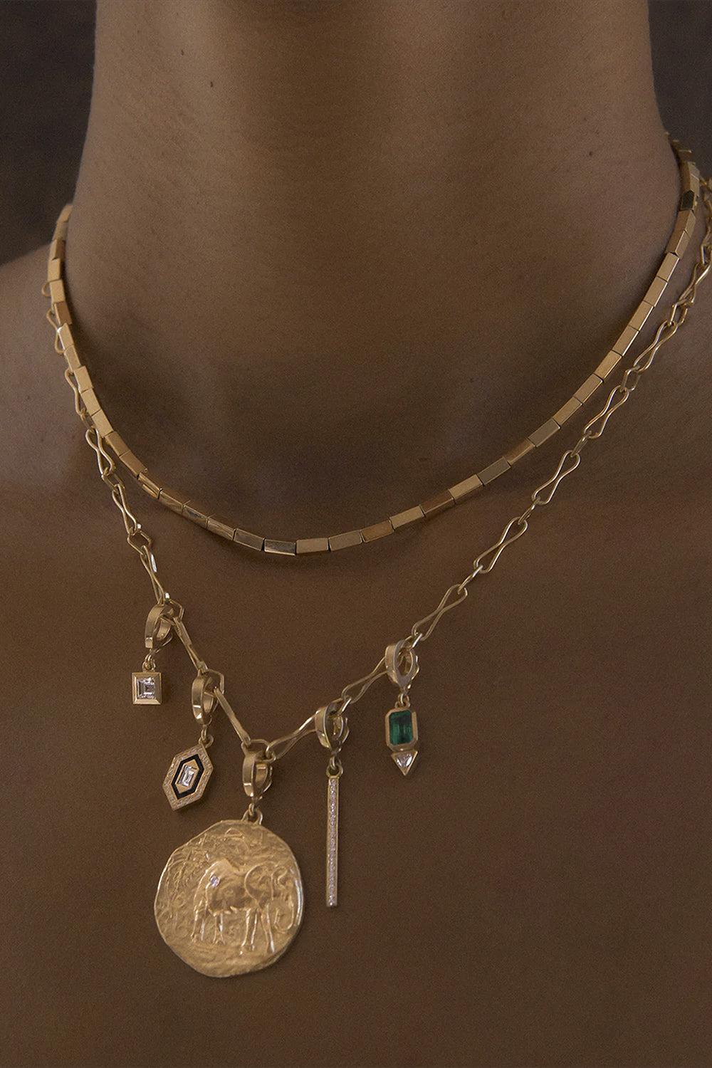 Diamond Elefante Large Coin-YELLOW GOLD-JEWELRYFINE JEWELPENDANT-AZLEE