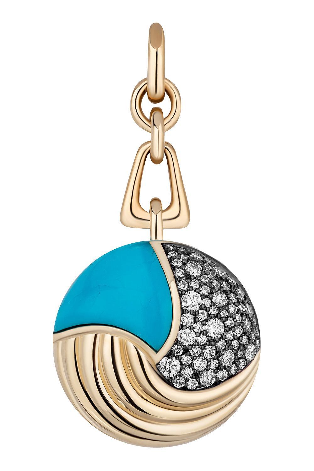 Turquoise Large Elements Pendant-YELLOW GOLD-JEWELRYFINE JEWELPENDANT-MASON & BOOKS
