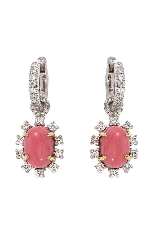 Conch Pearl Diamond Huggie Earrings-WHITE GOLD-JEWELRYFINE JEWELEARRING-IRENE NEUWIRTH JEWELRY