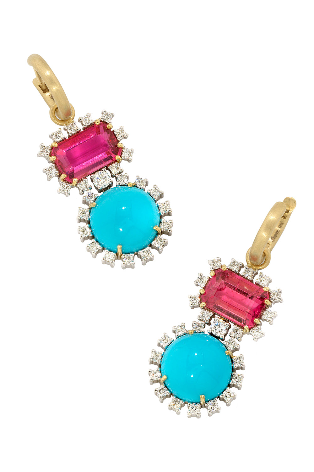 Rubellite Turquoise Gemmy Gem Earrings