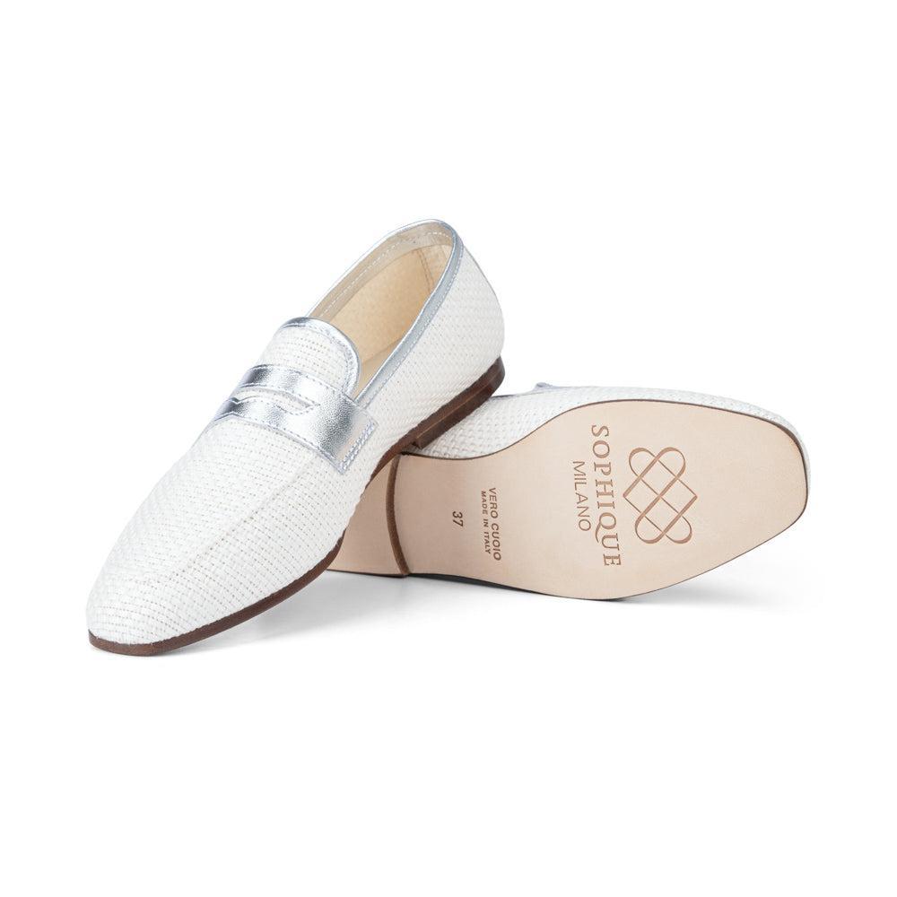 Essenziale Loafer - White Silver-WHITE-36-SHOEFLAT SHOE-SOPHIQUE