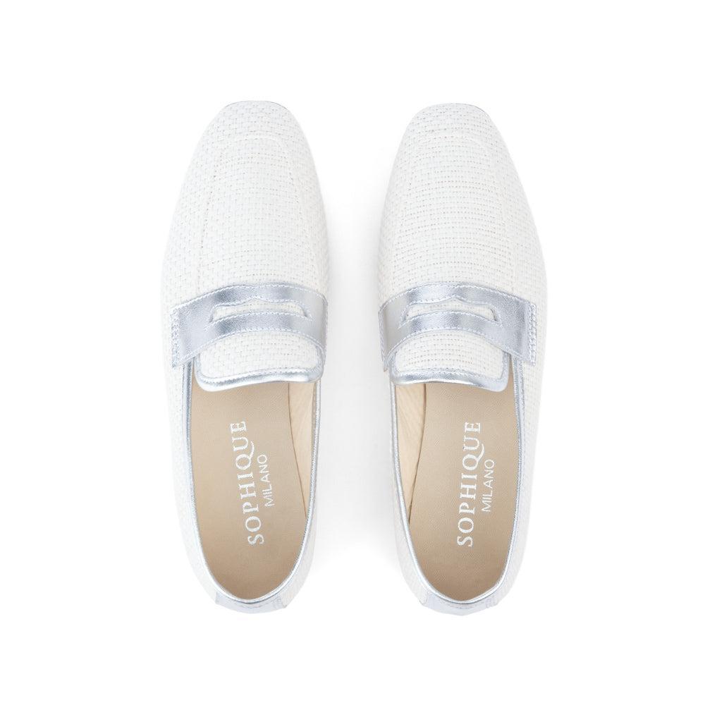 Essenziale Loafer - White Silver-WHITE-36-SHOEFLAT SHOE-SOPHIQUE