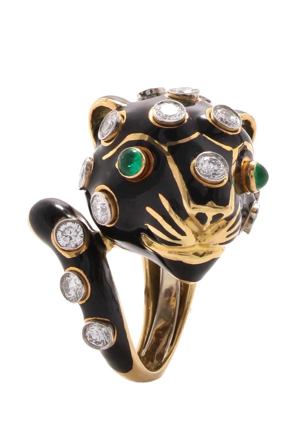 Diamond Black Leopard Ring-YELLOW GOLD-5.5-JEWELRYFINE JEWELRING-DAVID WEBB