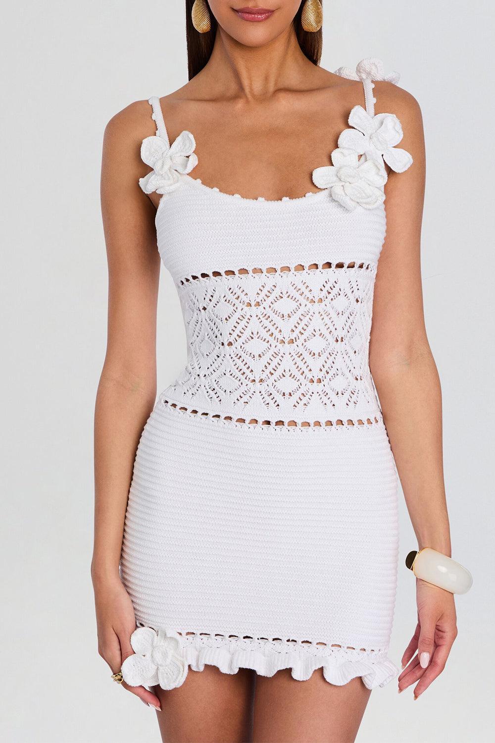 Orleane Mini Dress-WHITE-XS-CLOTHINGDRESSCASUAL-RETROFETE