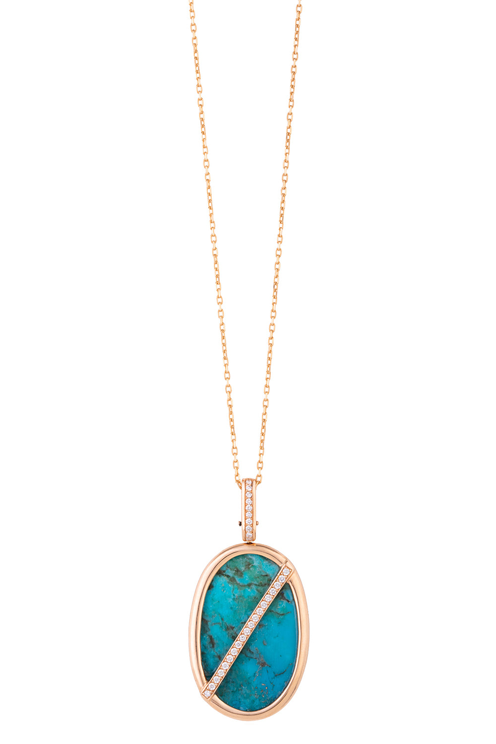 Turquoise Diamond Oval Elemental Necklace