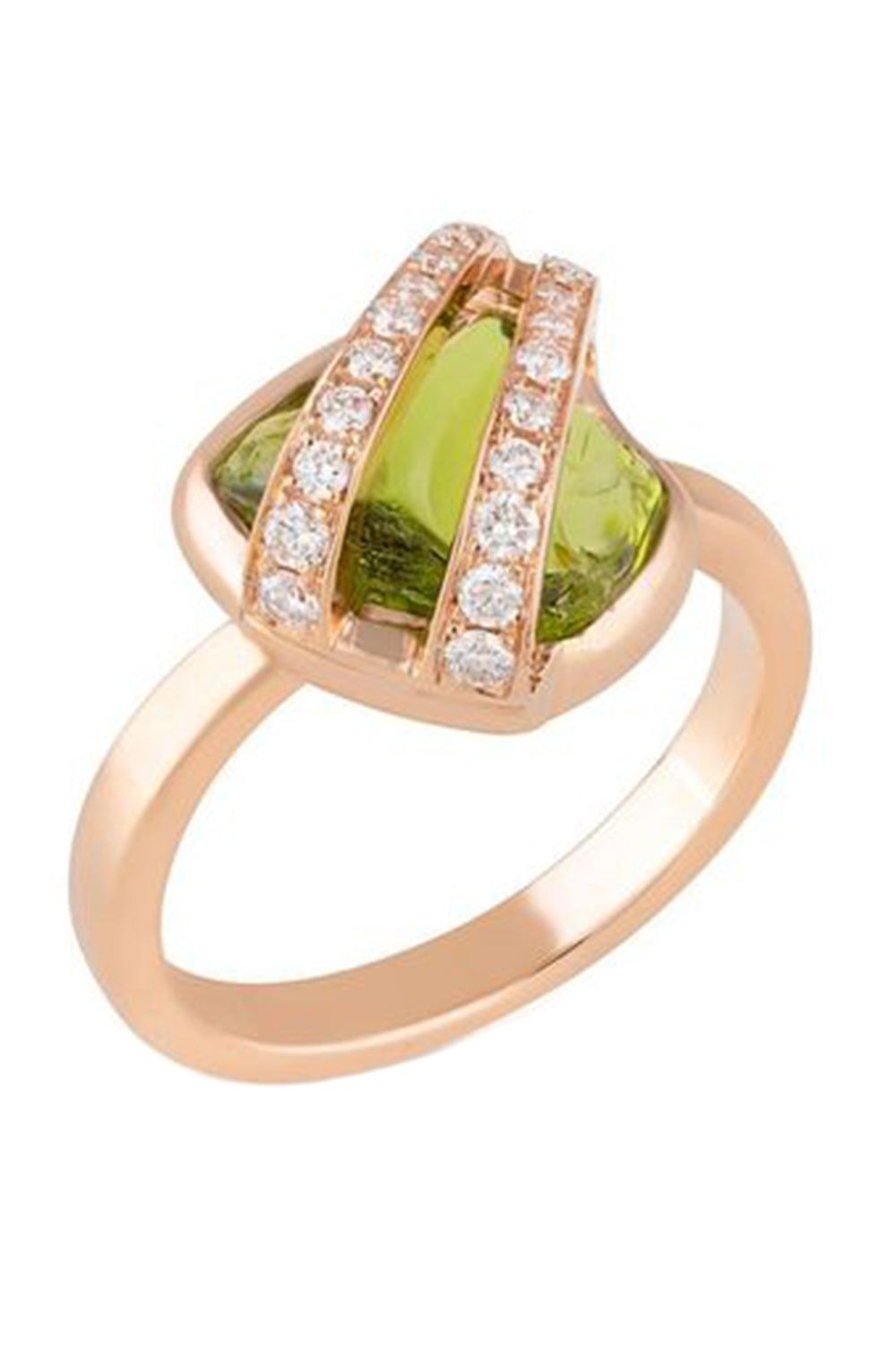 Diamond Peridot Elemental Ring