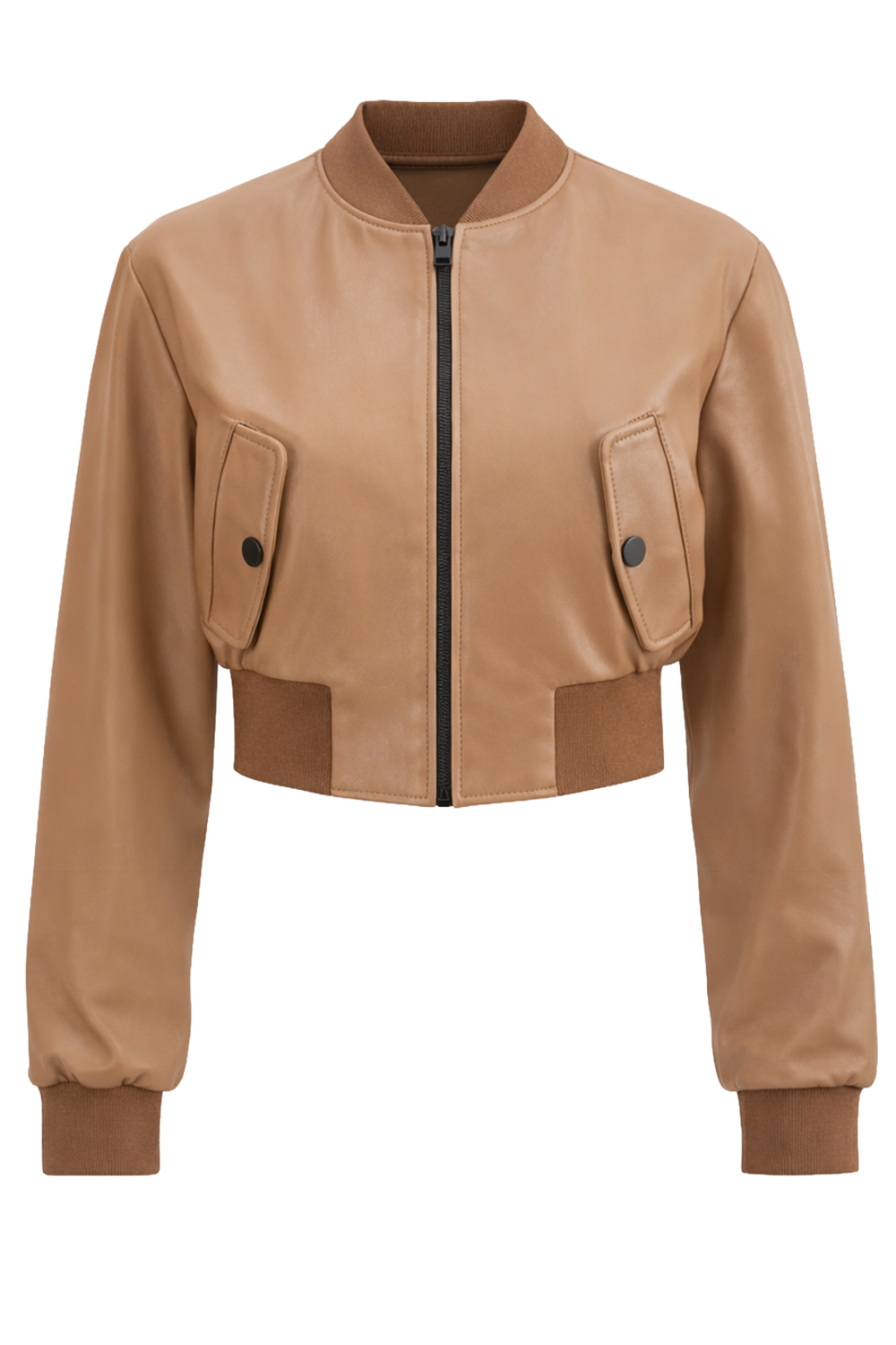 Evelin Crop Zip Jacket - Mocha-BROWN-XS-CLOTHINGJACKETCASUAL-LAMARQUE