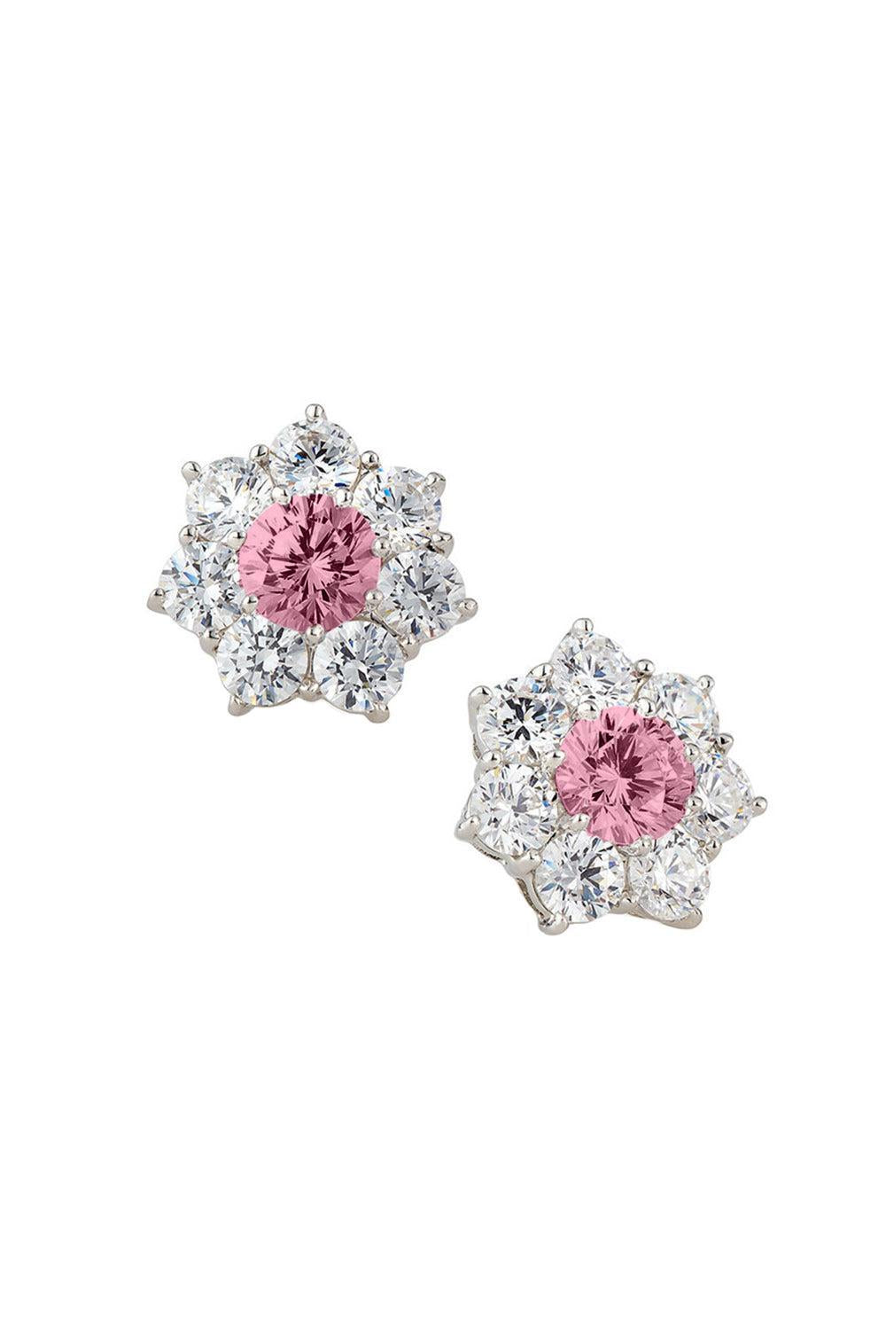  White Pink Flower Stud Earrings-WHITE-JEWELRYBOUTIQUEEARRING-FANTASIA by DESERIO 