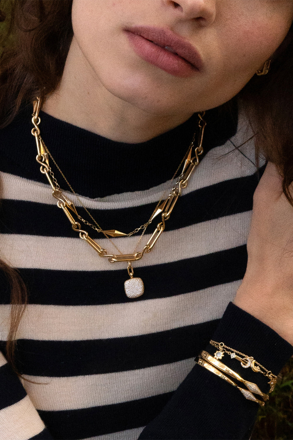 Diamond Pave Slim Rae Chain Locket