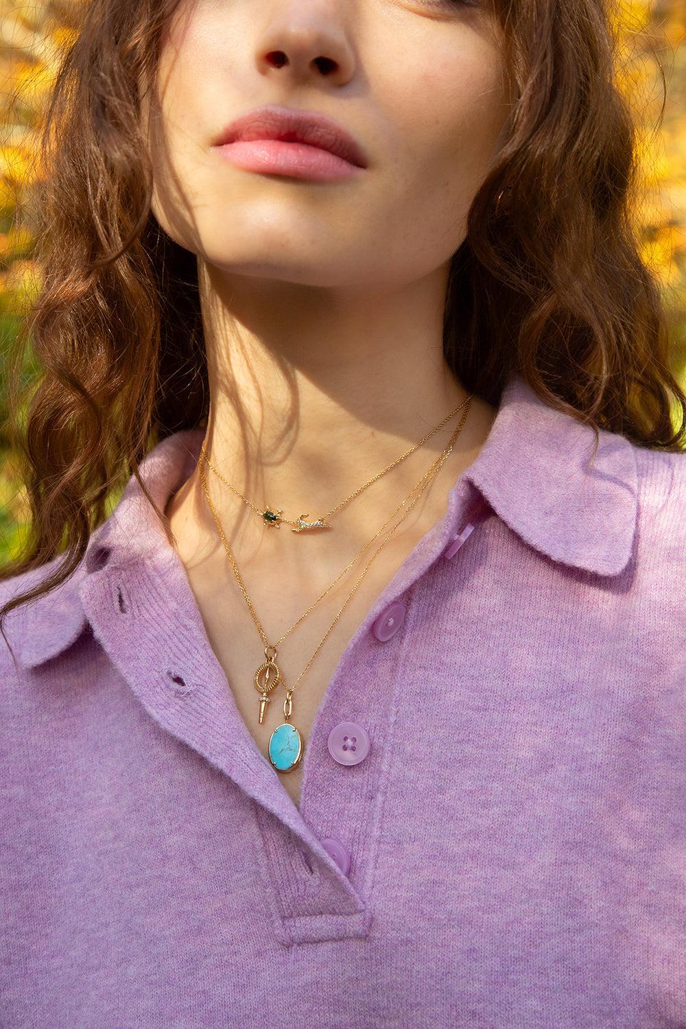 "Elle" Locket Necklace-YELLOW GOLD-17-JEWELRYFINE JEWELNECKLACE O-MONICA RICH KOSANN