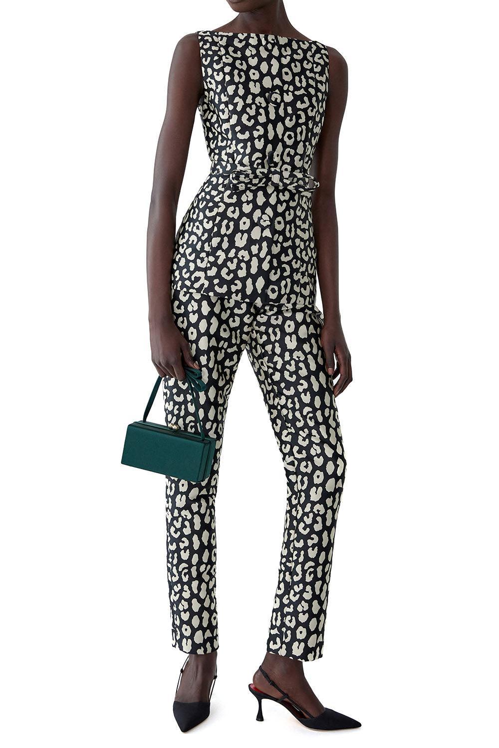 Cigarette Pant - Black Ivory-NOVELTY-4-CLOTHINGPANTSLIM FIT-CAROLINA HERRERA