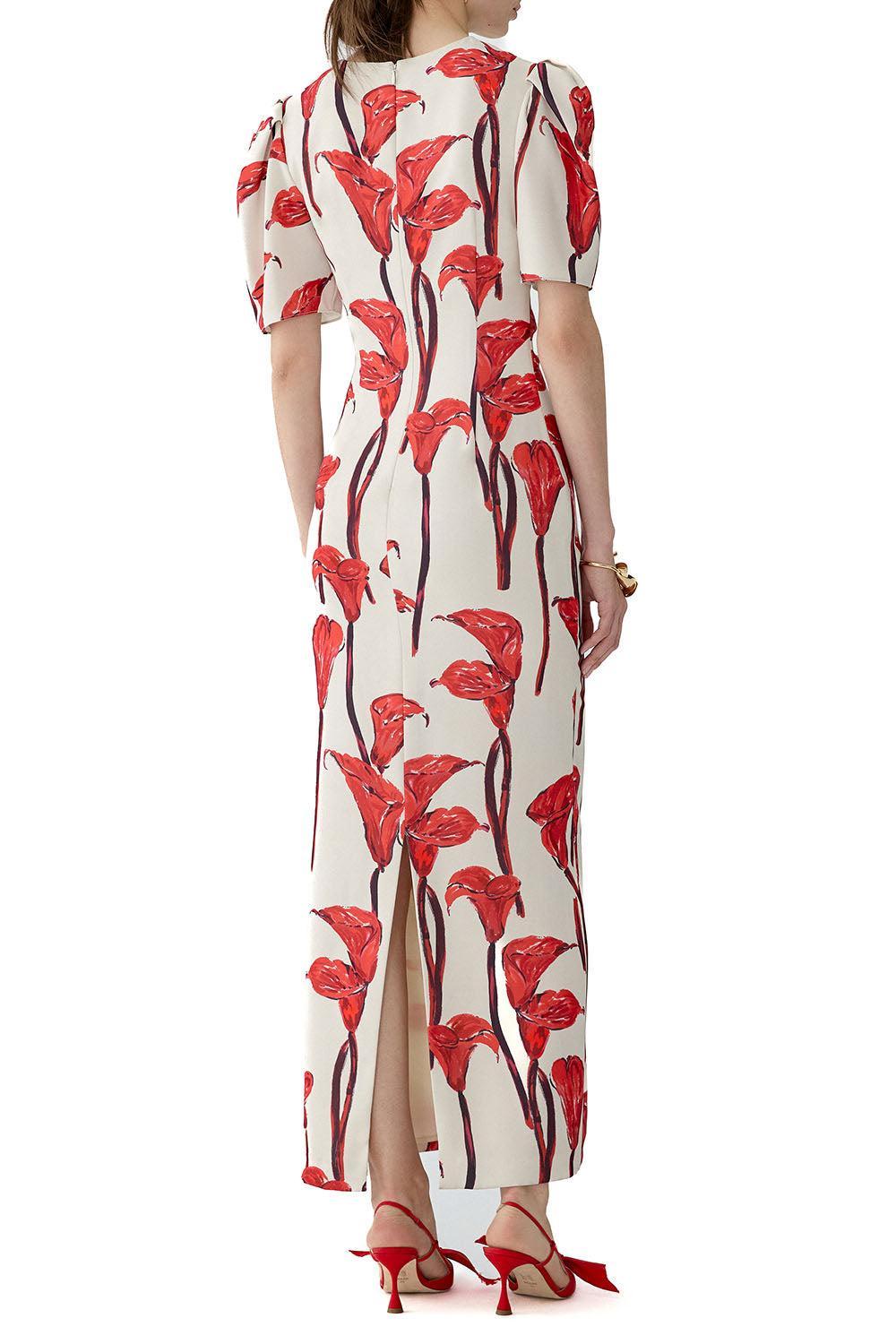 Short Sleeve Ankle Length Dress-NOVELTY-4-CLOTHINGDRESSCASUAL-CAROLINA HERRERA