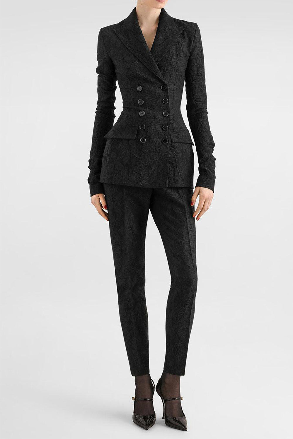  Broccato Jacket-BLACK-40-CLOTHINGJACKETBLAZERS-DOLCE & GABBANA 