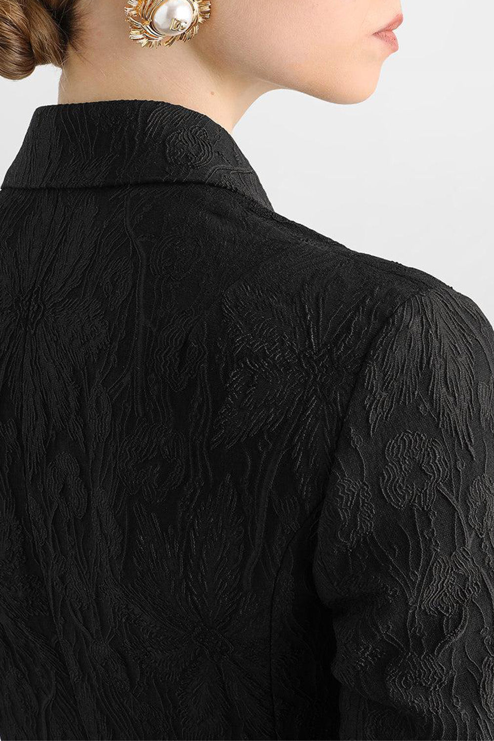 Broccato Jacket-BLACK-40-CLOTHINGJACKETBLAZERS-DOLCE & GABBANA