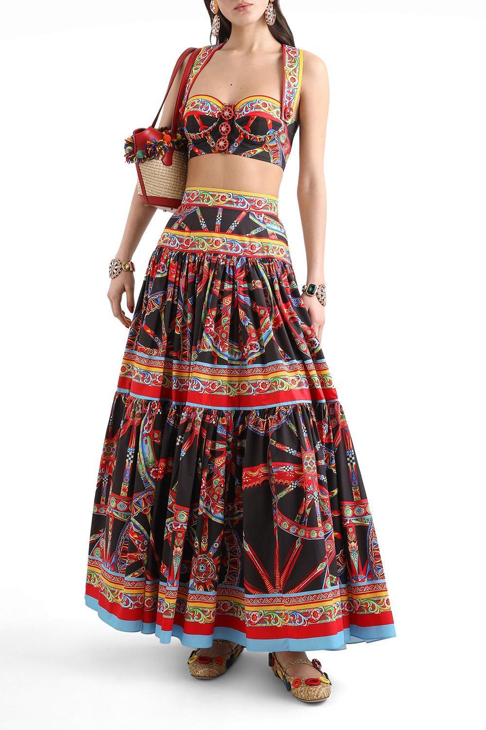 Carretto Skirt-NOVELTY-42-CLOTHINGSKIRTMIDI-DOLCE & GABBANA