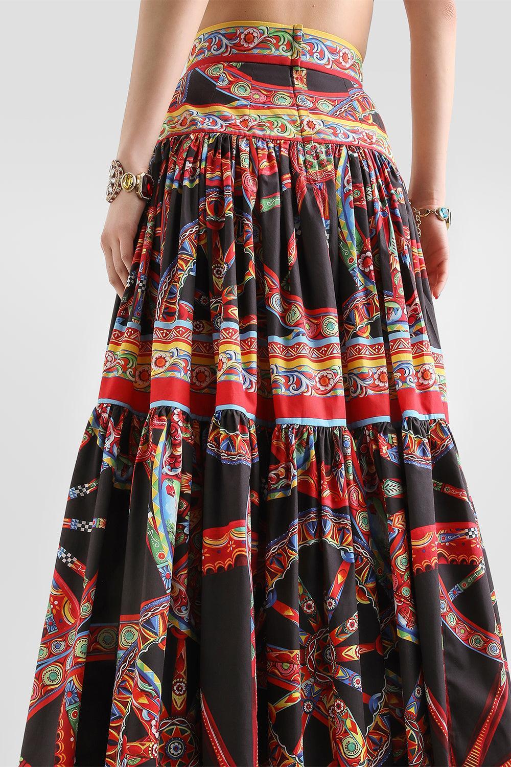 Carretto Skirt-NOVELTY-42-CLOTHINGSKIRTMIDI-DOLCE & GABBANA