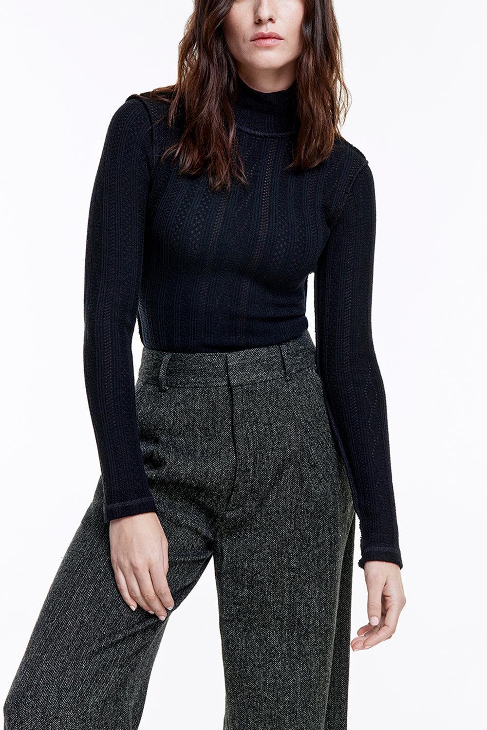 Pintuck Flare Pant-DEEP BLK-4-CLOTHINGPANTWIDE LEG-SMYTHE