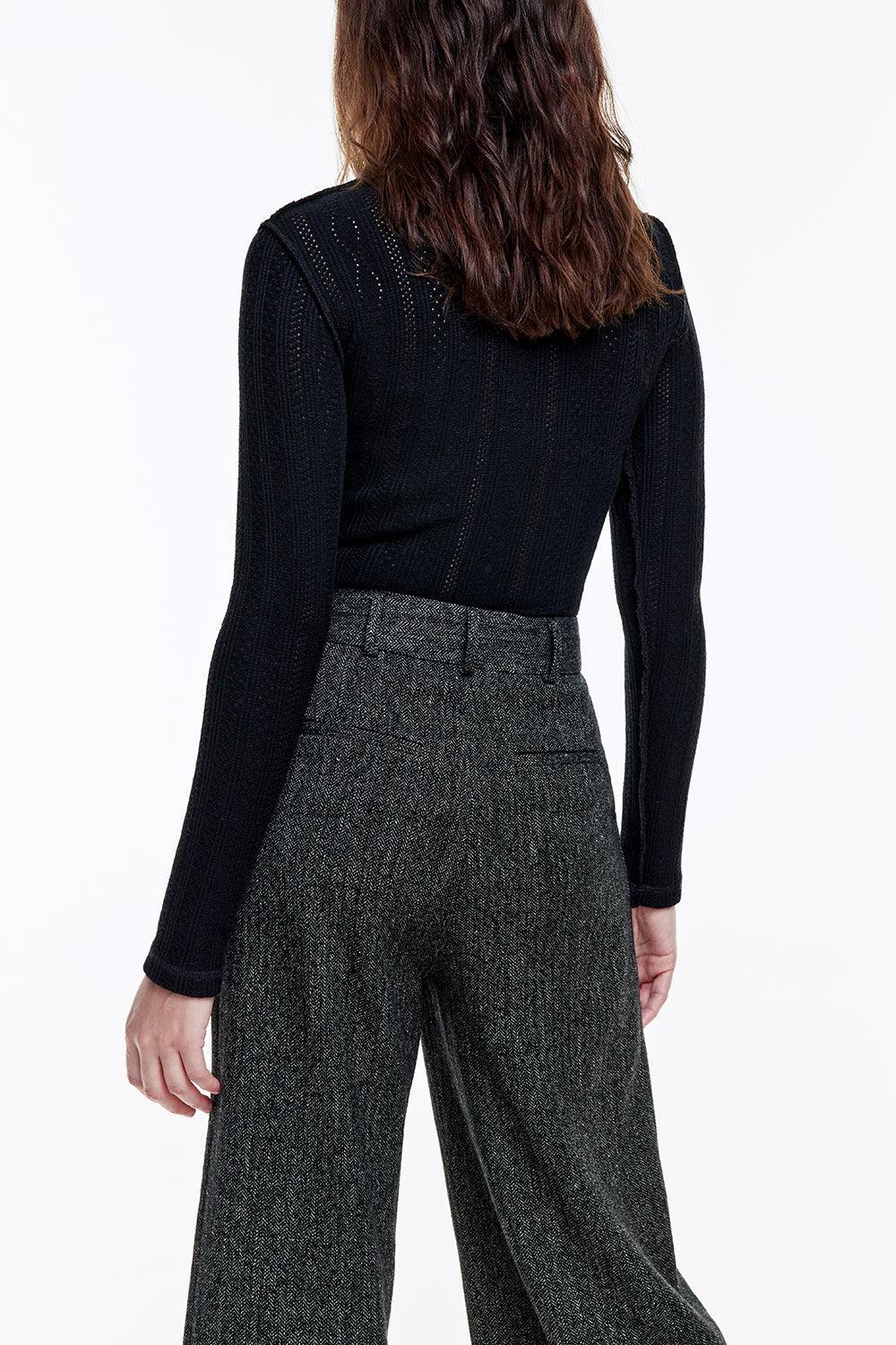 Pintuck Flare Pant-DEEP BLK-4-CLOTHINGPANTWIDE LEG-SMYTHE