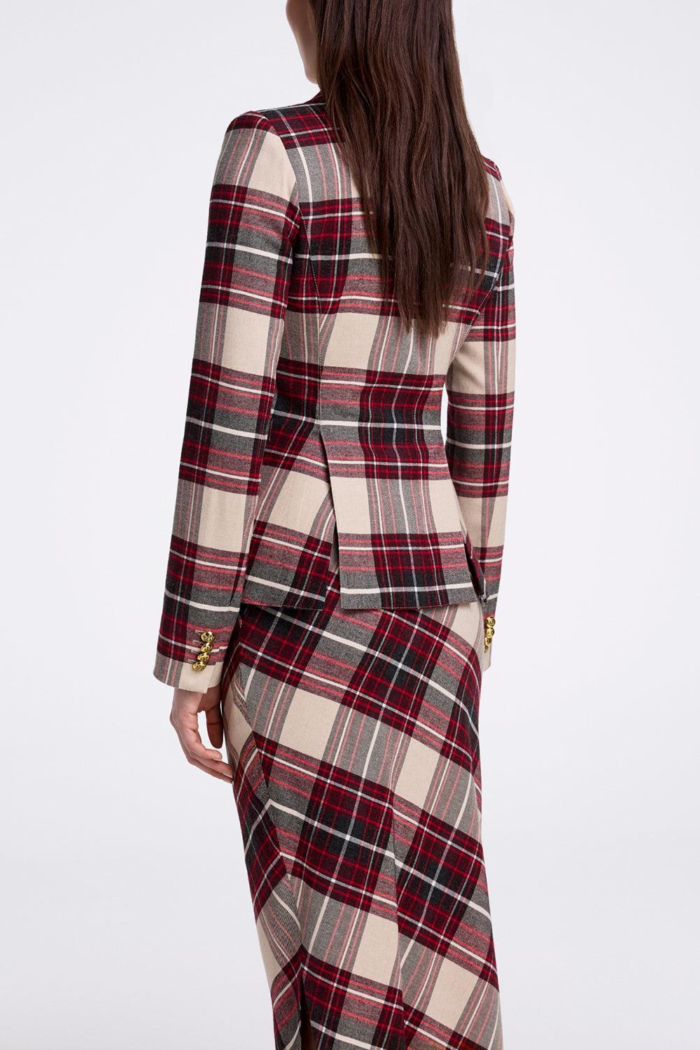 Duchess Blazer - Garnet Plaid-GARNET-4-CLOTHINGJACKETBLAZERS-SMYTHE