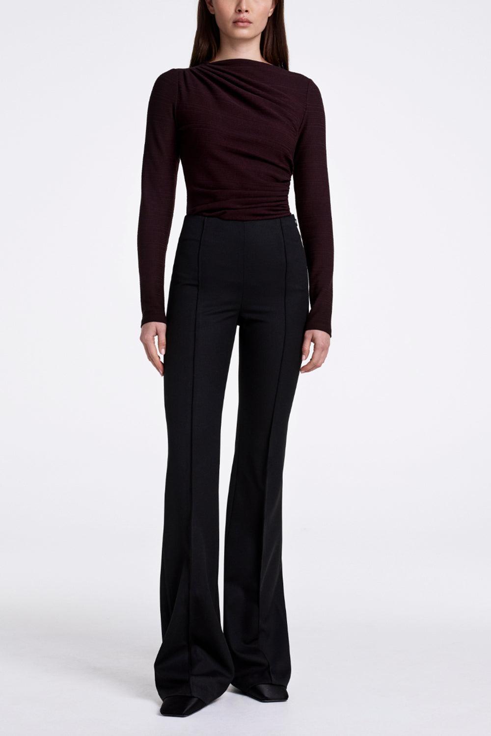 Pintuck Flare Pant-DEEP BLK-4-CLOTHINGPANTWIDE LEG-SMYTHE