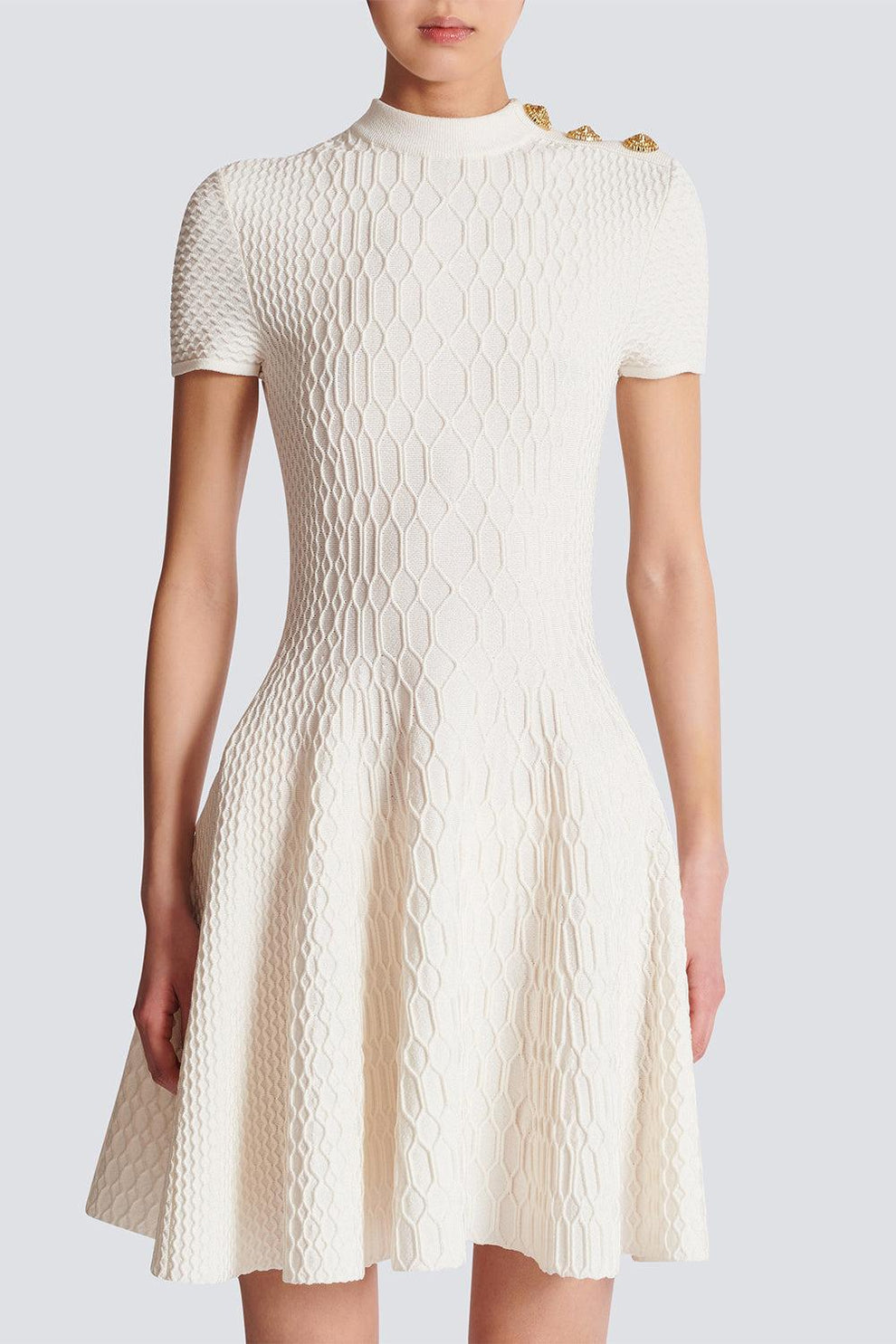 Three Button Flare Dress