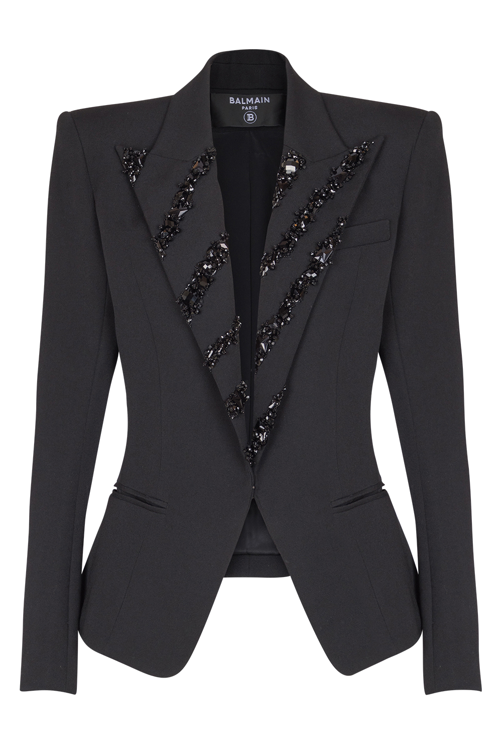 Six Button Crystal Jacket-NOIR-36-CLOTHINGJACKETBLAZERS-BALMAIN