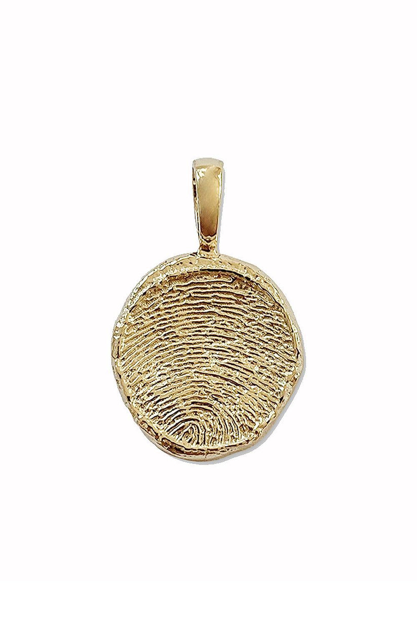 Custom Fingerprint Coin Pendant-SINGLE-SIDED-YELLOW GOLD-JEWELRYFINE JEWELPENDANT-AZLEE