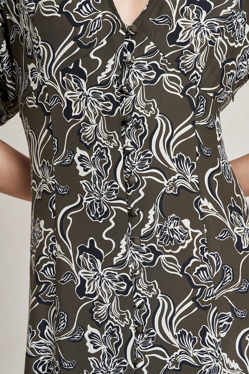 Florence Dress - Taupe Floral