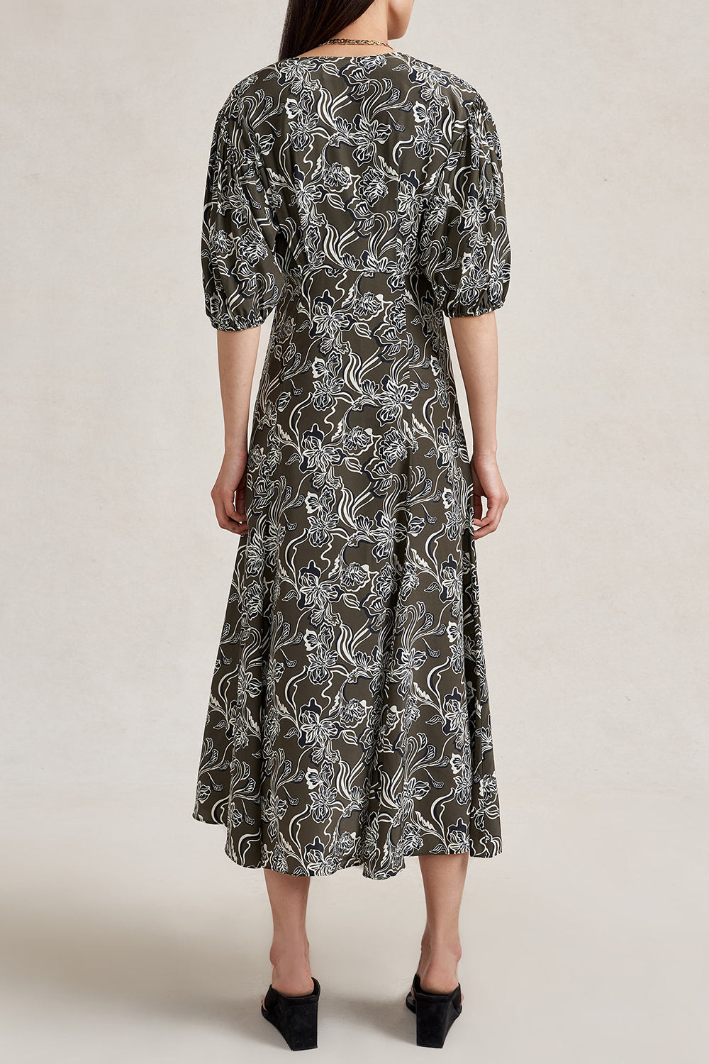 Florence Dress - Taupe Floral