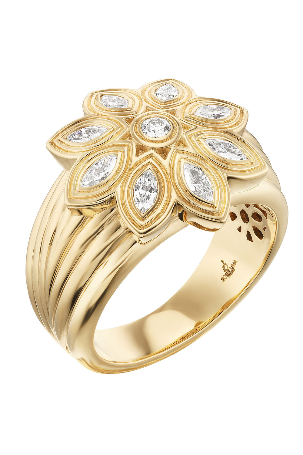 Diamond Flower Bloom Ring