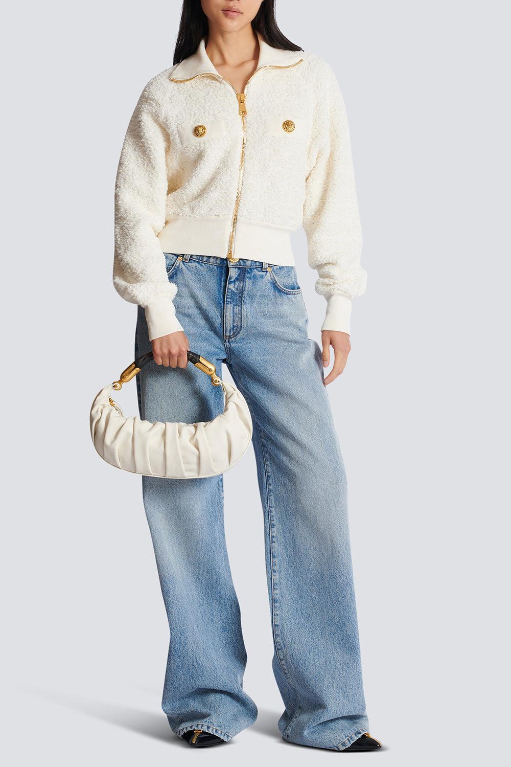 Medium Ebene Bag - Creme-CREME-HANDBAGTOP HANDLE-BALMAIN