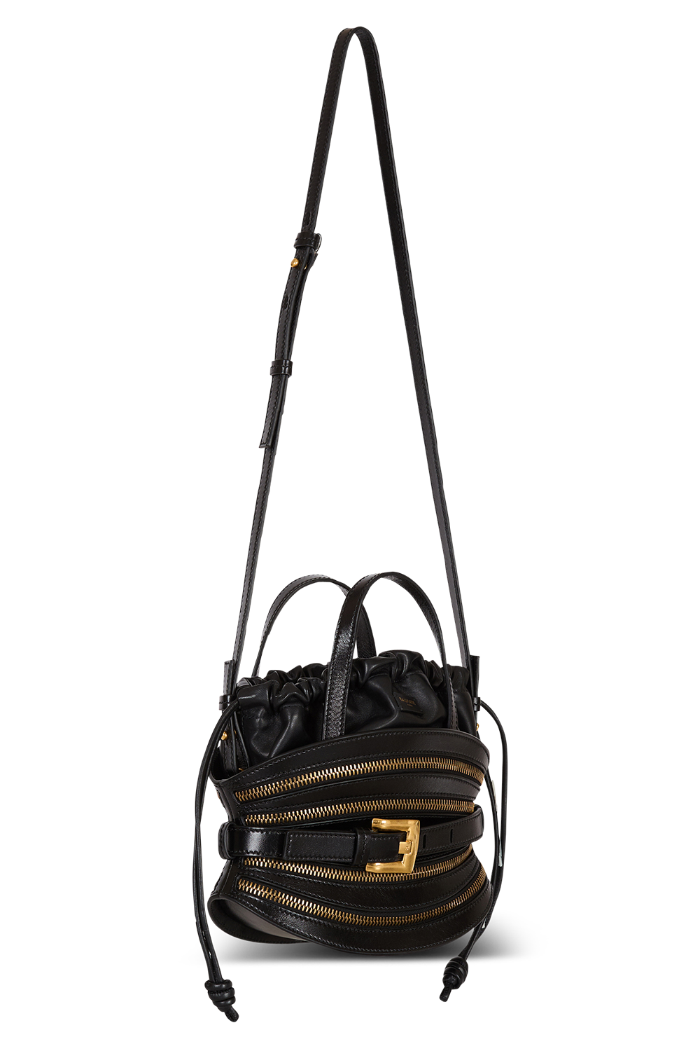 Mini Shuffle Bag - Noir-NOIR-HANDBAGTOP HANDLE-BALMAIN
