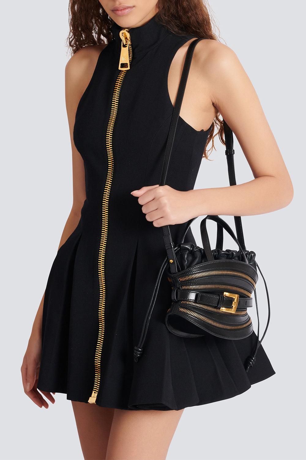 Mini Shuffle Bag - Noir-NOIR-HANDBAGTOP HANDLE-BALMAIN