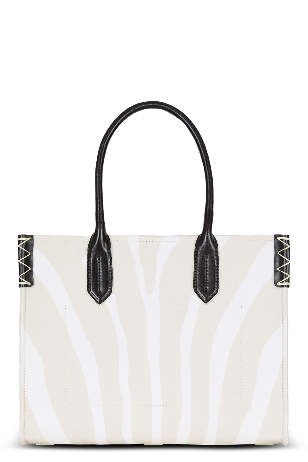 Medium B-Army Shopper Tote - Zebra Canvas-NTSABLNO-HANDBAGTOTES-BALMAIN