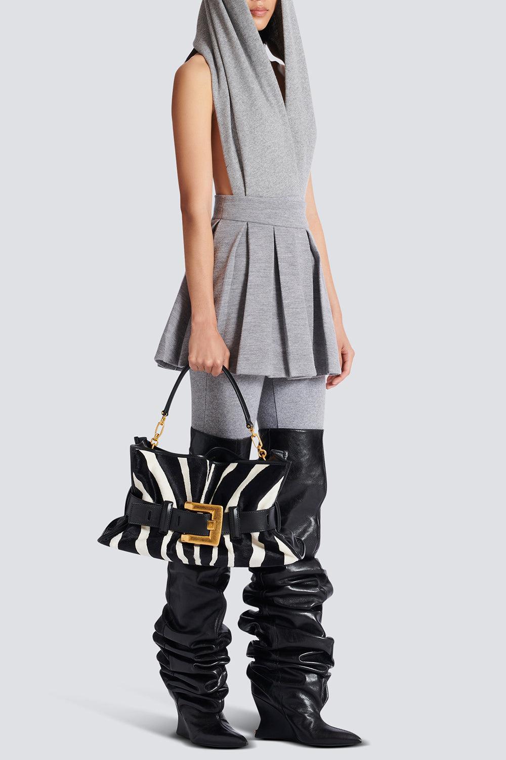 Medium Anthem Bag-NOIRBLNC-HANDBAGSHOULDER-BALMAIN