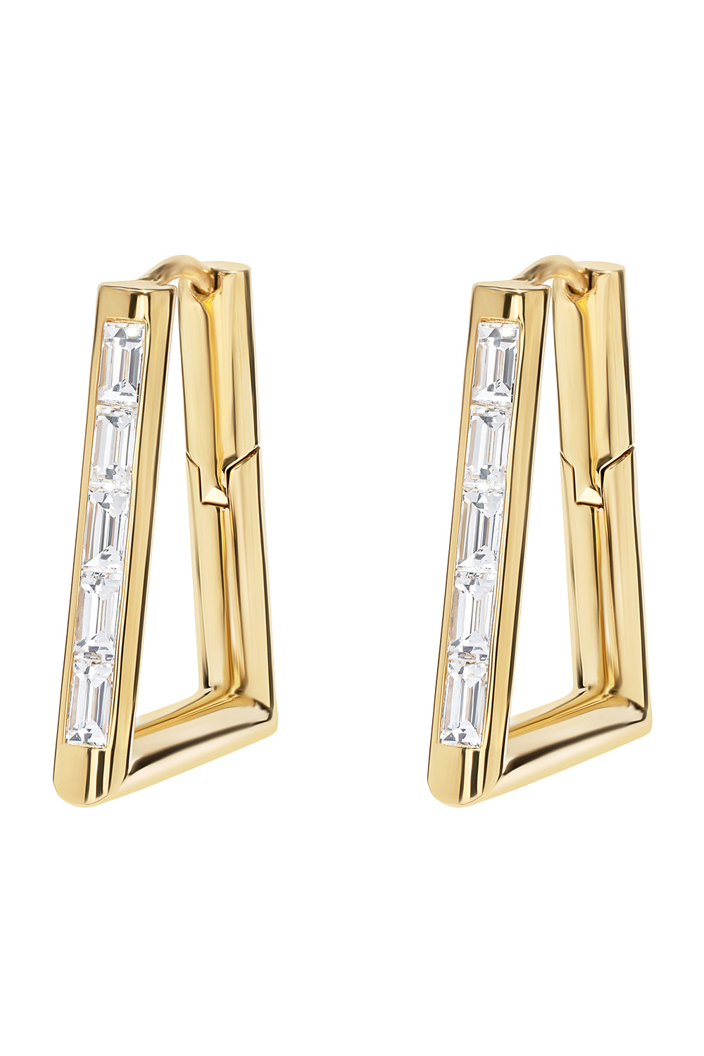 Diamond Baguette Forma Hoop Earrings