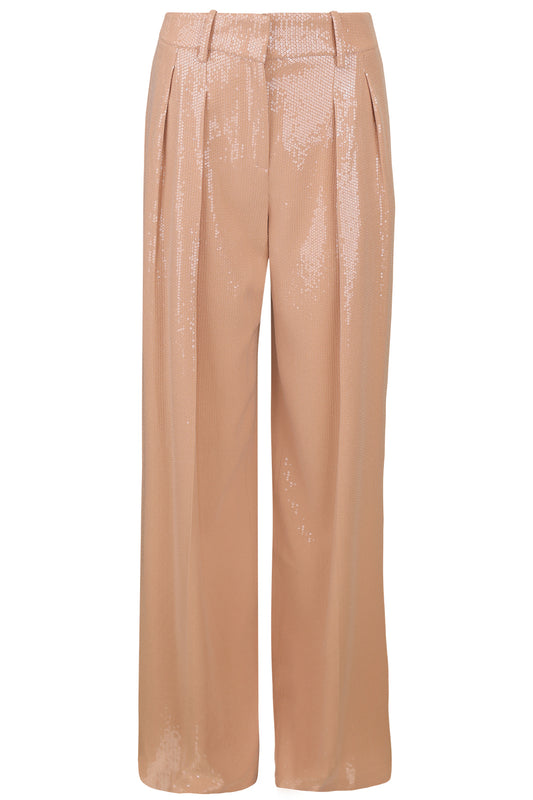 Sequin Pleated Slouch Trouser