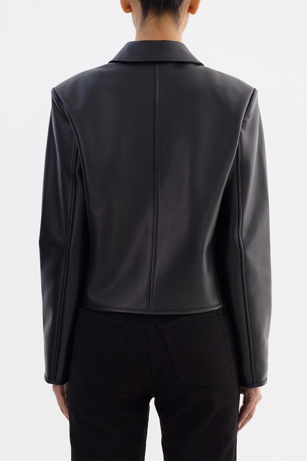Francesca Crop Jacket - Black-BLACK-XS-CLOTHINGJACKETLEATHER-LAMARQUE