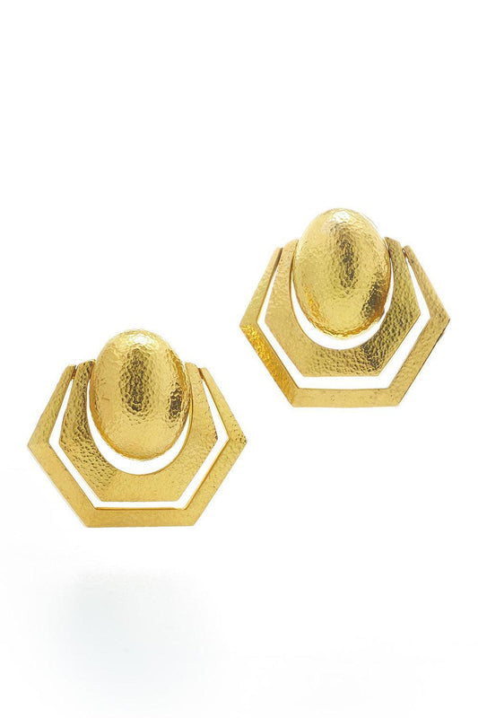 Hammered Swing Earrings-YELLOW GOLD-JEWELRYFINE JEWELEARRING-DAVID WEBB
